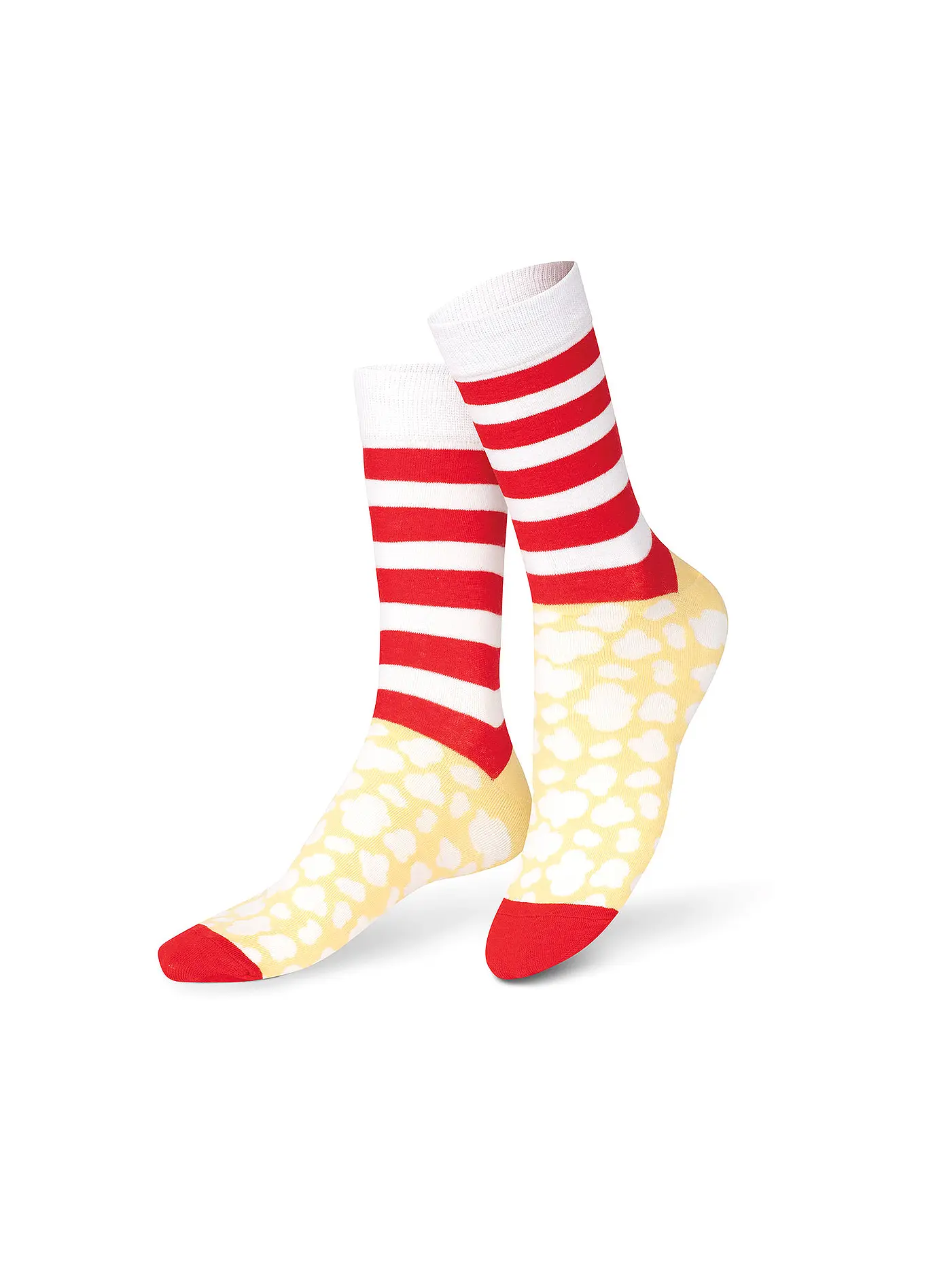 EAT MY SOCKS | Socken 36-45 POP CORN gelbrotweiss | 